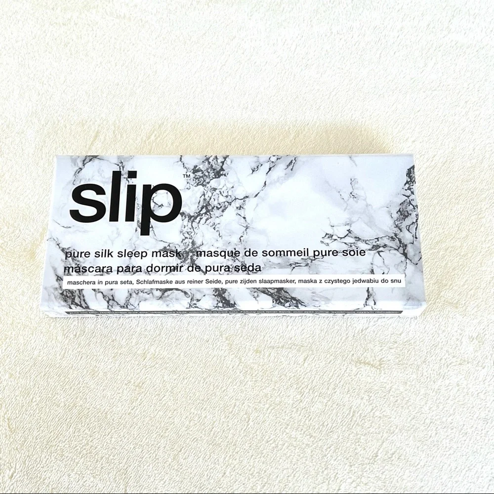 slip Marble Print Silk Eye Mask